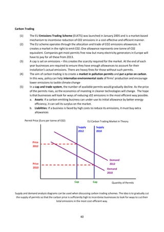 40
Carbon Trading
(1) The EU Emissions Trading Scheme (EUETS) was launched in January 2005 and is a market-based
mechanism...