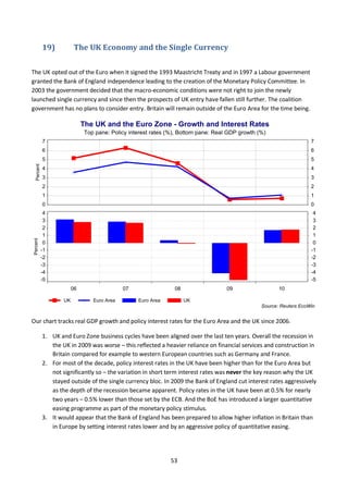 53
19) The UK Economy and the Single Currency
The UK opted out of the Euro when it signed the 1993 Maastricht Treaty and i...