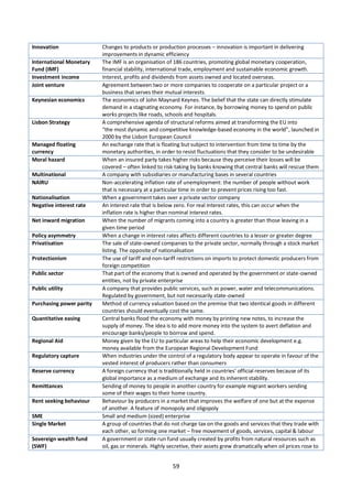 59
Innovation Changes to products or production processes – innovation is important in delivering
improvements in dynamic ...
