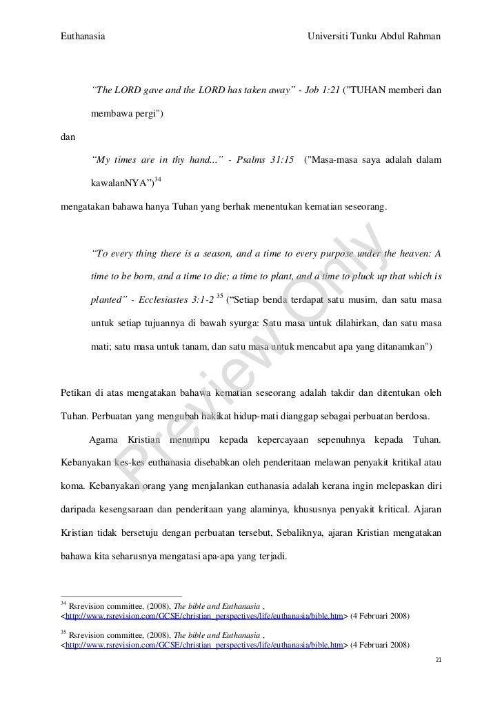 Euthanasia Pandangan Dari Agama Berlainan