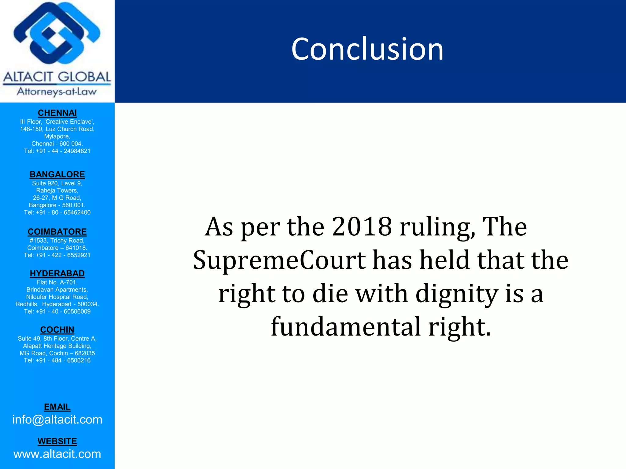 Euthanasia law in india PPT