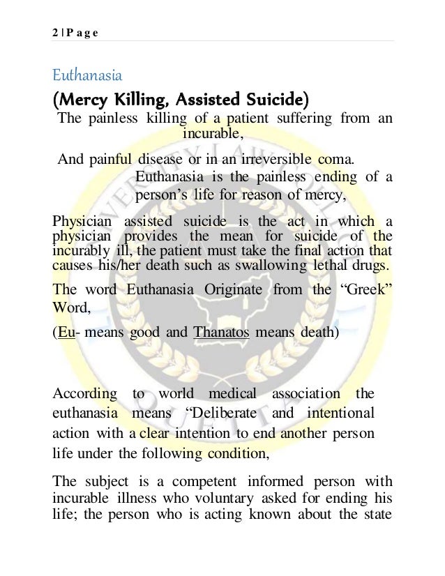Difference thesis euthanasia