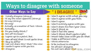 Ways to disagree with someone
 