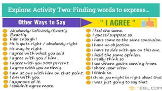 Explore: Activity Two: Finding words to express…
 