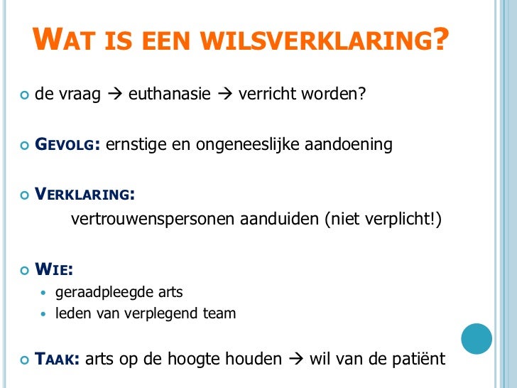 Wilsverklaring Voorbeeldbrief | feemie