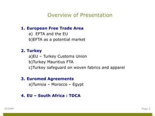 EU trade policy: EFTA, Turkey and EUROMED agreements | PPT