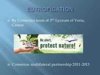  By Comenius team of 5th Lyceum of Veria,
Greece.
 Comenius multilateral partnership 2011-2013
 