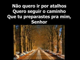 Não quero ir por atalhos
Quero seguir o caminho
Que tu preparastes pra mim,
Senhor
 