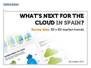 WHAT’S NEXT FOR THE
CLOUD IN SPAIN?
Survey data: ES v EU market trends

November 2013

 
