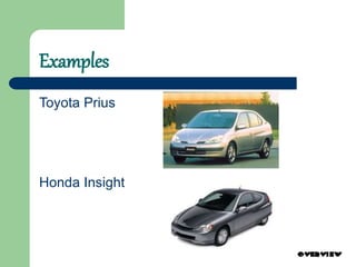 Examples
Toyota Prius
Honda Insight
 