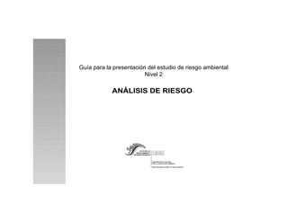 Guía para la presentación del estudio de riesgo ambiental
Nivel 2
ANÁLISIS DE RIESGO
 