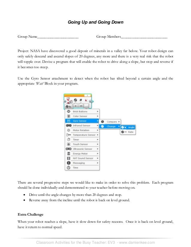 ev3 brick programming worksheet