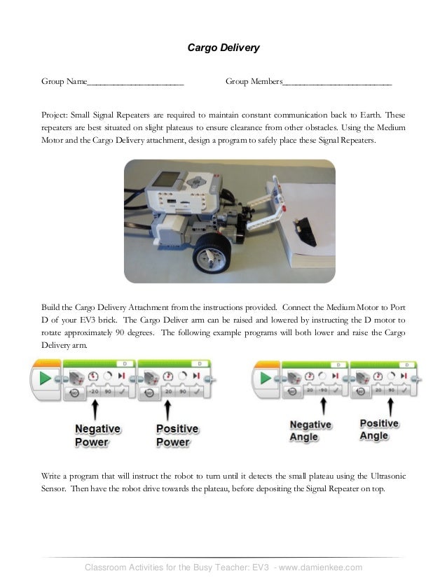 Ev3 student worksheets