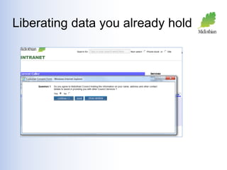 Liberating data you already hold 
 