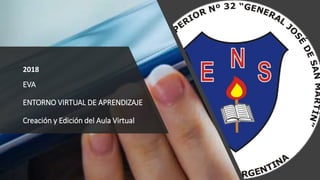 EVA
ENTORNO VIRTUAL DE APRENDIZAJE
Creación y Edición del Aula Virtual
2018
 