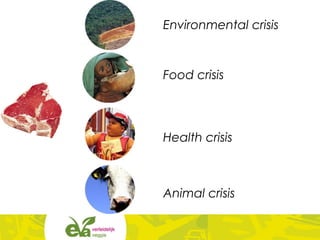 Animal crisis
Environmental crisis
Health crisis
Food crisis
 