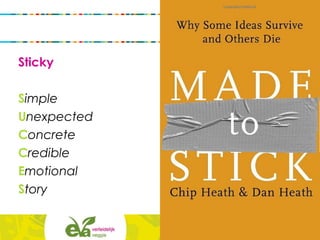 Sticky
Simple
Unexpected
Concrete
Credible
Emotional
Story
 