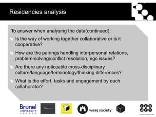 ict-art-connect.eu
To answer when analysing the data(continued):
Is the way of working together collaborative or is it
coo...