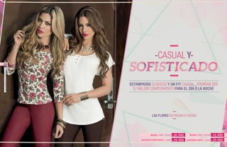 www.evacastillo.com.co
26
//REF. 39202BLUSA
// 6210LEGGING CAFÉ
26.990$ //REF. 39246BLUSA 16.990$
// 6210LEGGING VINOTINTO 29.990$ 29.990$
www.katalogoscolombia.com
 