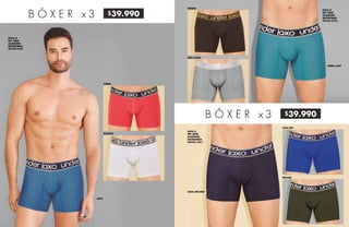 $39.990
$39.990
B Ó X E R x 3
PACK O
REF 3008
ALGODÓN
MICROFIBRA
TALLAS S-M-L
CORAL
BLANCO
AZUL
B Ó X E R x 3
PACK N
REF 3008
ALGODÓN
MICROFIBRA
TALLAS S-M-L
PACK K
REF 3008
ALGODÓN
MICROFIBRA
TALLAS S-M-L
NEGRO
AZUL REY
GRIS JASPE
MILITAR
VERDE JADE
AZUL OSCURO
 