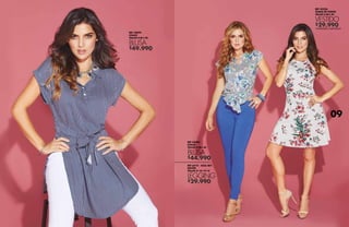 $49.990
$29.990
$44.990
$29.990
REF 42894
CHALÍS
TALLAS S-M-L-XL
BLUSA
REF 42236
TEJIDO DE PUNTO
TALLAS S-M-L-XL
*UNIDADES LIMITADAS
VESTIDO
REF 42895
CHALÍS
TALLAS S-M-L-XL
REF 6210 - AZUL REY
RAYÓN
TALLAS 8-10-12-14
BLUSA
LEGGING
09
 