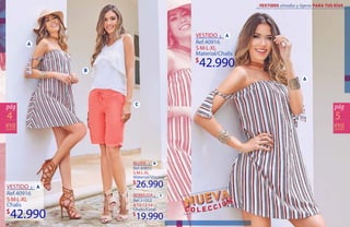 54
VESTIDO
S·M·L·XL
42.990
Ref.40916
Chalis
BLUSA
S·M·L·XL
26.990
Ref.40855
Material/Viscosa
8·10·12·14
19.990
Ref.31052
Chalis/Coral
VESTIDO
S·M·L·XL
42.990
Ref.40916
Material/Chalis
BERMUDA
 