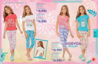 85
8·10·12·14
8·10·12·14
8·10·12·14
8·10·12·14
16.990
16.990
16.990
16.990
Ref.71209
Ref.71208
Ref.71210
Ref.71207
Material/Algodón
Material/Algodón
Material/Algodón
Material/Algodón
CONJUNTO
CONJUNTO
CONJUNTO
CONJUNTO
 