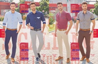 106 107
S·M·L·XL
49.990
Ref.1658
Material/Algodón
S·M·L·XL
49.990
Ref.1770
Material/Algodón
S·M·L·XL
49.990
Ref.1657
Material/Algodón
S·M·L·XL
49.990
Ref.1771
Material/Algodón
32·34·36
39.990
Ref.4001
Material/Drill
32·34·36
39.990
Ref.4001
Material/Drill
REF.4001
AZUL
REF.4001
GRIS
REF.4001
CAFÉ
REF.4001
BEIGE
PANTALÓNPANTALÓN
CAMISACAMISA
CAMISACAMISA
 