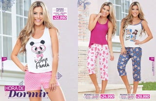 58 59
DESCANSO
TALLAS: S / M / L / XL TALLAS: S / M / L / XL
PIJAMAREF.38968 PIJAMAREF.38674
viscosa - algodón
S M L XL
PIJAMA
REF.38755
viscosa - algodón viscosa - algodón
$22.990
$24.990 $29.990
 