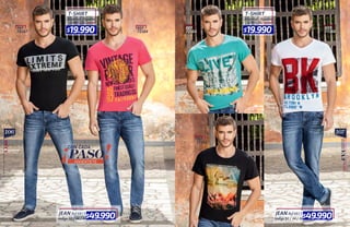 107106
LAXO
T-SHIRT T-SHIRT
Material: Algodón Material: Algodón
S/M/L/XL S/M/L/XL
REF.
72164
REF.
72165
REF.
72162
REF.
72166
REF.
72167
JEANJEAN
índigoíndigo
Ref.6815Ref.6815
32 / 34 / 3632 / 34 / 36
$19.990 $19.990
$49.990$49.990
 