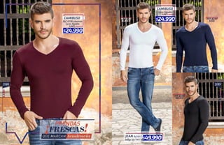 109108
LAXO
CAMIBUSO
CAMIBUSO
Lycra Algodón
Ref. 6196 vinotinto
S/M/L
S/M/L
REF.6196
AZUL
REF.6196
BLANCO
REF.6196
NEGRO
Lycra Algodón
JEAN
índigo
Ref.6815
32 / 34 / 36
$24.990
$24.990
$49.990
 