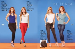 $16.990
$39.990
$24.990
$29.990
$49.990
$19.990
$59.990
$34.990
REF 42359
VISCOSA
TALLAS S-M-L-XL
REF 3902 - NEGRO
DRILL
TALLAS 8-10-12-14
BLUSA
PANTALÓN
REF 6210 - ROJO
RAYÓN
TALLAS 8-10-12-14
REF 42364
CHALÍS
TALLAS S-M-L-XL
LEGGING
BLUSA
REF 42322
VISCOSA
TALLAS S-M-L-XL
REF 31155
ÍNDIGO
TALLAS 8-10-12-14
BLUSA
JEAN
REF 42349
CHALÍS
TALLAS S-M-L-XL
REF 31157
ÍNDIGO
TALLAS 8-10-12-14
BLUSA
JEAN
REF 31157 - JEAN
26 27
 