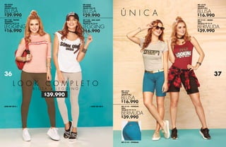 $16.990
$29.990
$39.990
$16.990
$39.990
$16.990
$16.990
$29.990
$39.990
REF 42434
VISCOSA
TALLAS S-M-L-XL
REF 7108 - MILITAR
ALGODÓN
TALLAS 8-10-12-14
BLUSA
LEGGING
REF 31141 - PETRÓLEO
REF 13121
VISCOSA
TALLAS S-M-L
REF 31141 - PETRÓLEO
DRILL
TALLAS 8-10-12-14
BLUSA
BERMUDA
REF 31141 - NEGRO
DRILL
TALLAS 8-10-12-14
REF 13122
VISCOSA
TALLAS S-M-L
BERMUDA
BLUSA
LOOK REF 8013 > < LOOK REF 8014
REF 42433
ALGODÓN
TALLAS S-M-L-XL
REF 7108 - GRIS JASPE
ALGODÓN
TALLAS 8-10-12-14
BLUSA
LEGGING
L O O K C O M P L E T O
B L U S A + L E G G I N G
3736
 