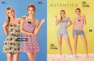 $19.990
$19.990
$19.990
B A T O L A SB A T O L A S
REF 42091
VISCOSA
TALLAS S-M-L-XL
REF 41848
ALGODÓN
TALLAS S-M-L-XL
REF 401855
ALGODÓN
TALLAS S-M-L
PIJAMA
REF 401859
ALGODÓN
TALLAS S-M-L
PIJAMA
55
 