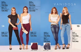 $49.990
$24.990
$49.990
$24.990
$29.990
$29.990
$29.990
$39.990
$24.990
$29.990
REF 3902 - BERENJENA
REF 42297
VISCOSA-ENCAJE
TALLAS S-M-L-XL
REF 31155
ÍNDIGO
TALLAS 8-10-12-14
BLUSA
JEAN
REF 42292
VISCOSA
TALLAS S-M-L-XL
REF 31154
ÍNDIGO
TALLAS 8-10-12-14
BLUSA
JEAN
REF 31155 - JEAN
ENCAJE CON BRILLO INCLUYE COLLAR
REF 42323
TEJIDO PUNTO
TALLAS S-M-L-XL
REF 6210 - NEGRO
RAYÓN
TALLAS 8-10-12-14
REF 20003 - VINOTINTO
SINTÉTICO
UNIDADES LIMITADAS
BLUSA
LEGGING
BOLSO
REF 42355
TEJIDO PUNTO
TALLAS S-M-L-XL
REF 3902 - BERENJENA
DRILL
TALLAS 8-10-12-14
BLUSA
PANTALÓN
REF 20003 - DORADO
SINTÉTICO
UNIDADES LIMITADAS
BOLSO
1514
 