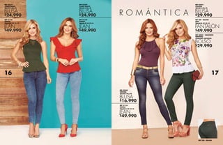 $24.990$24.990
$49.990$49.990
$49.990
$16.990
$29.990
$49.990
$29.990
REF 31154
ÍNDIGO
TALLAS 8-10-12-14
REF 31156
ÍNDIGO
TALLAS 8-10-12-14
REF 42339
TEJIDO PUNTO
TALLAS S-M-L-XL
REF 42319
TEJIDO PUNTO
TALLAS S-M-L-XL
JEANJEAN
BLUSABLUSA
REF 200 - MILITAR
REF 31155
ÍNDIGO
TALLAS 8-10-12-14
REF 42340
VISCOSA
TALLAS S-M-L-XL
JEAN
BLUSA
REF 42452
VISCOSA
TALLAS S-M-L-XL
REF 200 - MILITAR
DRILL
TALLAS 8-10-12-14
REF 20003 - VINOTINTO
SINTÉTICO
UNIDADES LIMITADAS
BLUSA
PANTALÓN
BOLSO
16 17
 