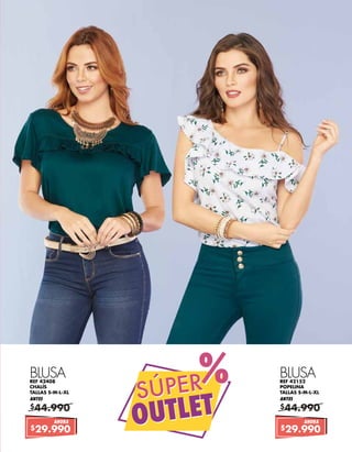 $44.990
REF 42408
CHALÍS
TALLAS S-M-L-XL
ANTES
BLUSA
$29.990
AHORA
$44.990
REF 42152
POPELINA
TALLAS S-M-L-XL
ANTES
BLUSA
$29.990
AHORA
SÚPER
OUTLET
SÚPER
OUTLET
%%
 