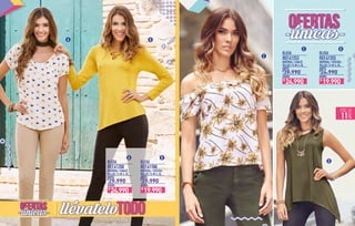 BLUSA BLUSA
MATERIAL / CHALÍS MATERIAL / VISCOSA
TALLAS / S-M-L-XL TALLAS / S-M-L-XL
ANTES ANTES
AHORA AHORA
REF.41253 REF.41355
39.990 24.990
C D
$ $
BLUSA BLUSA
MATERIAL / CHALÍS MATERIAL / VISCOSA
TALLAS / S-M-L-XL TALLAS / S-M-L-XL
ANTES ANTES
AHORA AHORA
REF.41200 REF.41188
29.990 29.990
A
A B
C
D
B
$ $
24.990$
19.990$
24.990$
19.990$
PÁG.
11
 