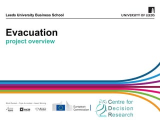 Leeds University Business School
Evacuation
project overview
 