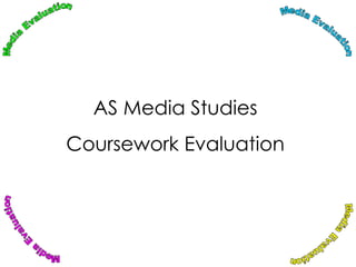 AS Media Studies  Coursework Evaluation  Media Evaluation Media Evaluation Media Evaluation Media Evaluation 