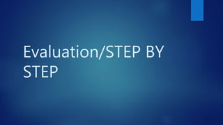 Evaluation/STEP BY
STEP
 