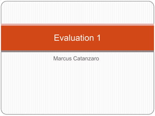 Evaluation 1

Marcus Catanzaro
 