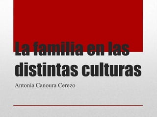 La familia en las
distintas culturas
Antonia Canoura Cerezo
 