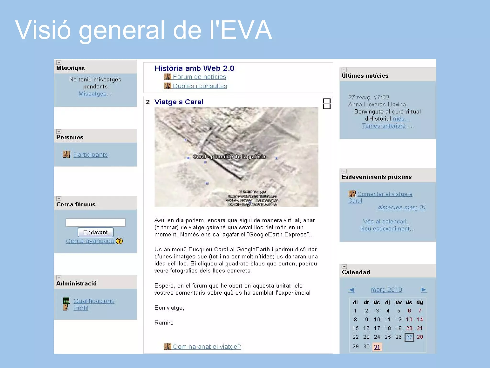 Visió general de l'EVA
 