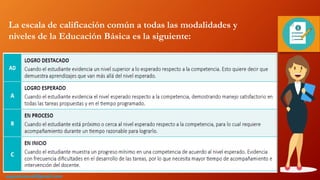 La escala de calificación común a todas las modalidades y
niveles de la Educación Básica es la siguiente:
augustozaval@gmail.com
 