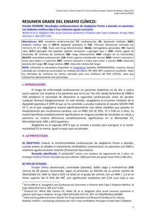 Cristina Tejera. Endocrinólogo R‐4. Servicio Endocrinología. Hospital de Badajoz, Mayo,2014 
Grupo evalmed‐GRADE 
 
1 
RES...