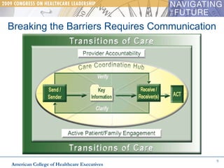 Breaking the Barriers Requires Communication American College of Healthcare Executives 