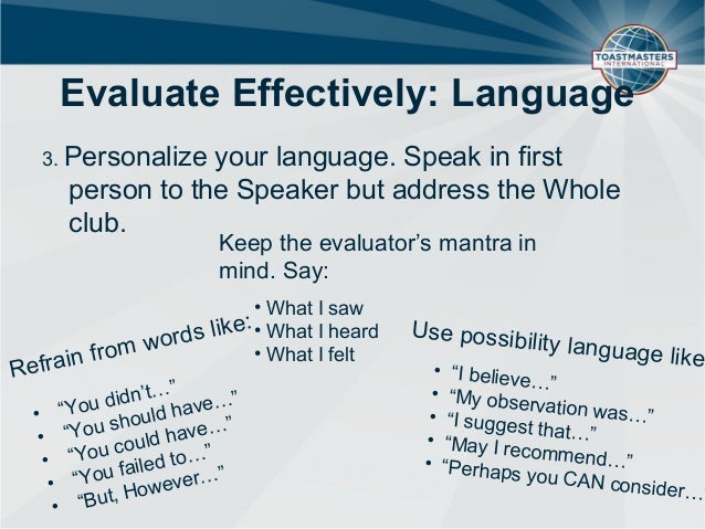 how to evaluate a speech toastmasters how to evaluate a speech toastmasters