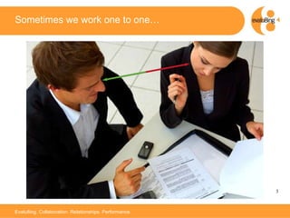 Sometimes we work one to one… 