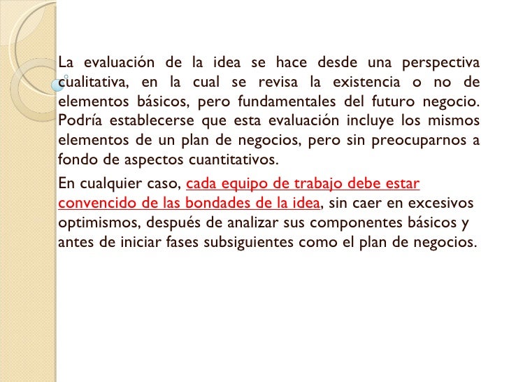 Evaluación de una Idea de Negocios